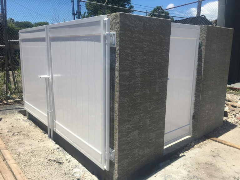Dumpster enclosure fence and gate in Fort Lauderdale FL